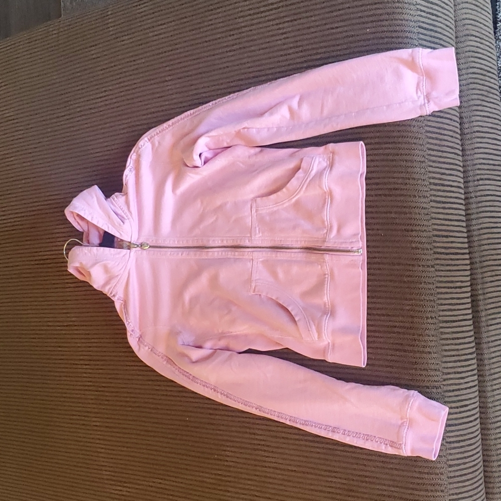 Twisted Heart, hooded, zip up, jacket, pink, medium